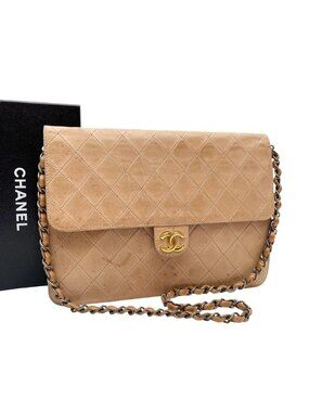 Chanel Lambskin Quilted Chain Shoulder Bag CC Logo